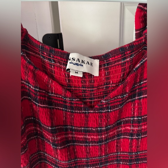 JessaKae Clara Red Plaid 3-tiered Smocked Midi Dress - Picture 5 of 9